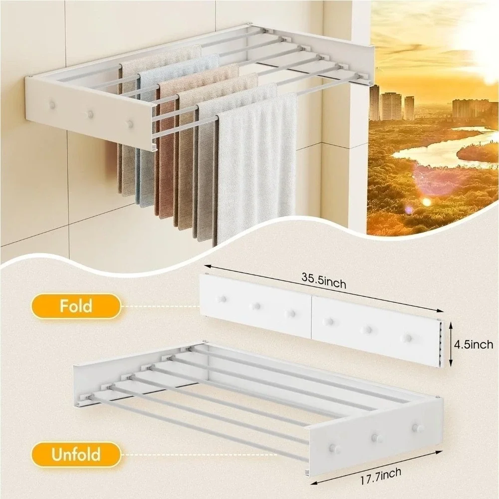 Upgrade Drying Rack Clothing,Clothes Drying Rack Wall Mounted